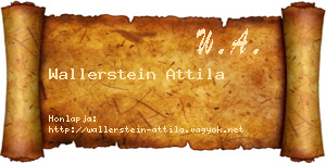 Wallerstein Attila névjegykártya